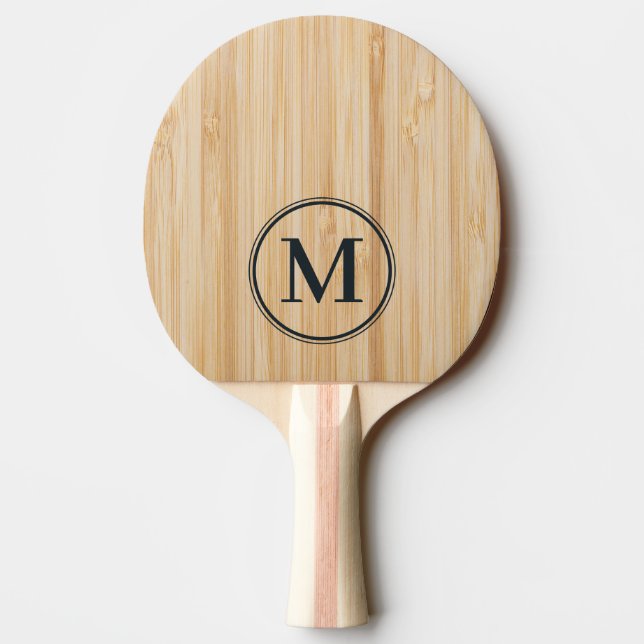 Raquette De Ping Pong Monogramme en bambou blanc (Dos)