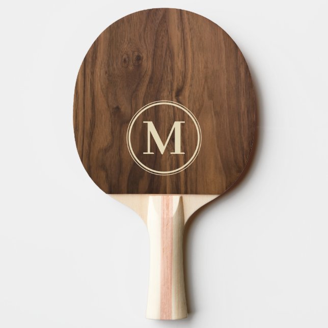 Raquette De Ping Pong Monogramme en bois de noyer (Dos)