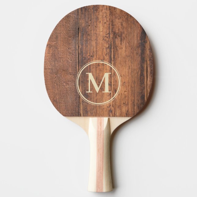 Raquette De Ping Pong Monogramme en bois récupéré (Dos)