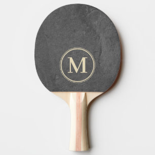 Raquette De Ping Pong Monogramme en Pierre d'Ardoise Foncée