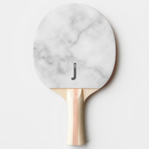 Raquette De Ping Pong Monogramme et nom gras personnalisés modernes