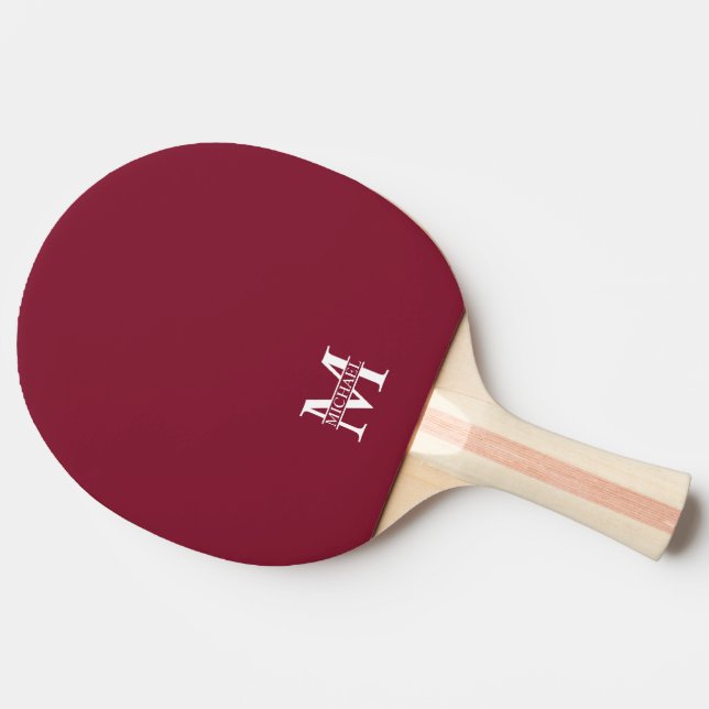 Raquette De Ping Pong Monogramme et nom personnalisés (Côté)