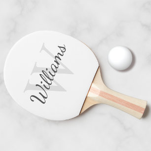 Raquette De Ping Pong Monogramme et nom personnalisés