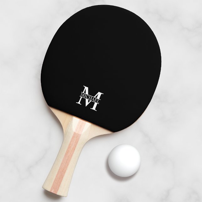 Raquette De Ping Pong Monogramme et nom personnalisés (Créateur téléchargé)