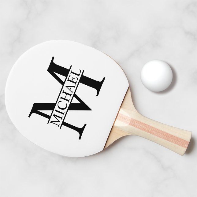 Raquette De Ping Pong Monogramme et nom personnalisés (Créateur téléchargé)