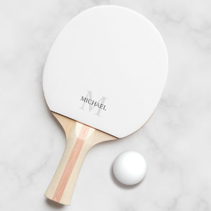 Raquette De Ping Pong Monogramme et nom personnalisés classiques