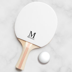 Raquette De Ping Pong Monogramme et nom personnalisés classiques