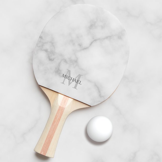 Raquette De Ping Pong Monogramme et nom personnalisés classiques (Créateur téléchargé)