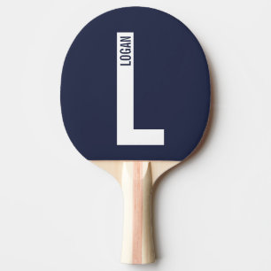 Raquette De Ping Pong Monogramme et nom personnalisés gras modernes