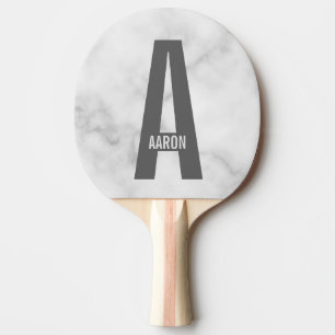 Raquette De Ping Pong Monogramme et nom personnalisés gras modernes