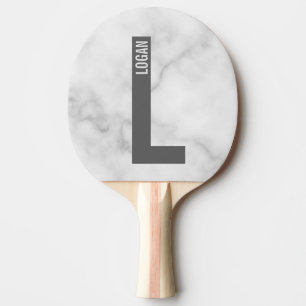 Raquette De Ping Pong Monogramme et nom personnalisés gras modernes