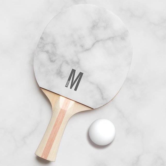 Raquette De Ping Pong Monogramme et nom personnalisés modernes (Créateur téléchargé)