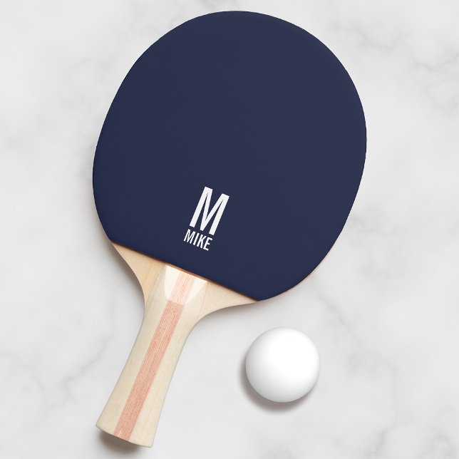 Raquette De Ping Pong Monogramme et nom personnalisés modernes (Créateur téléchargé)
