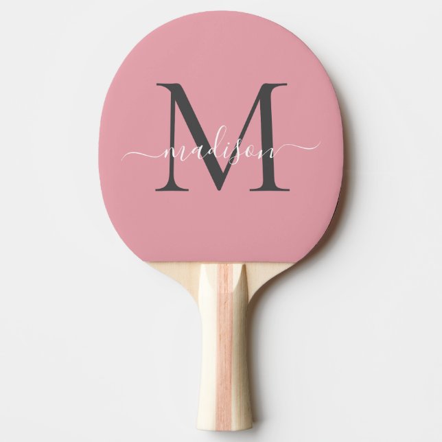 Raquette De Ping Pong Monogramme feminin rose rose-rose (Devant)