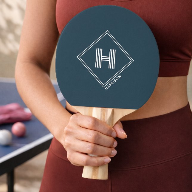 Raquette de ping pong | Monogramme géométrique mod (Créateur téléchargé)
