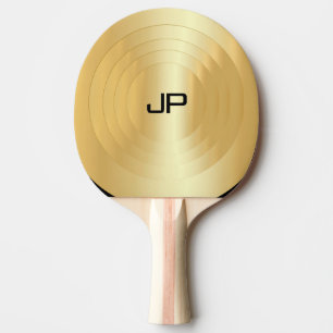 Raquette De Ping Pong Monogramme Gold Look Modèle élégant Personnalisé