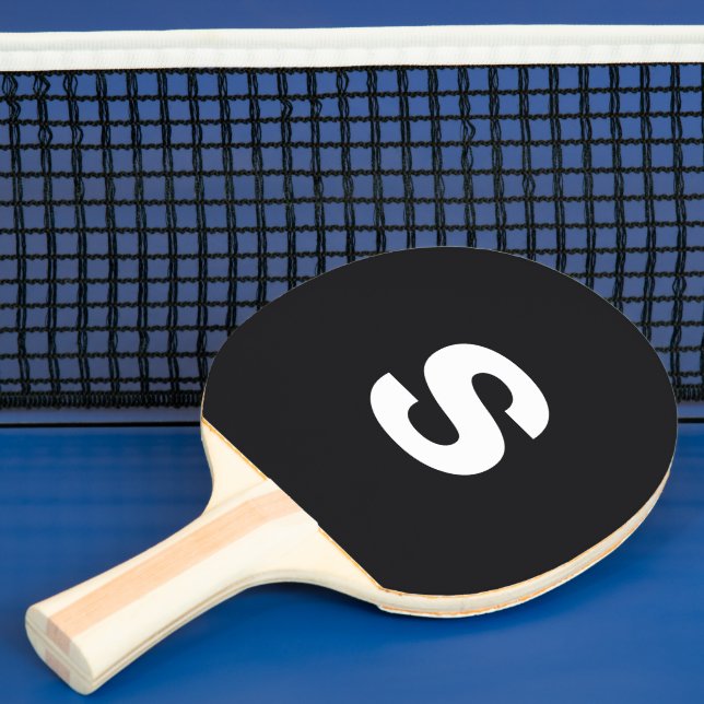 Raquette De Ping Pong Monogramme initial noir (Insitu)