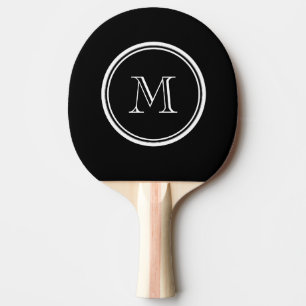 Raquette De Ping Pong Monogramme initial noir haut de gamme