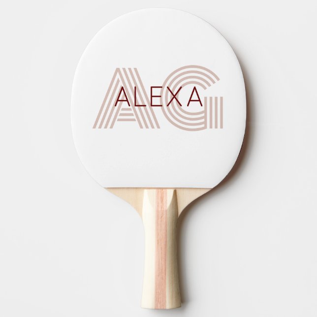 Raquette De Ping Pong Monogramme moderne beige et vin (Devant)