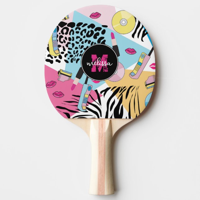 Raquette De Ping Pong Monogramme Motif des années 1990 (Devant)