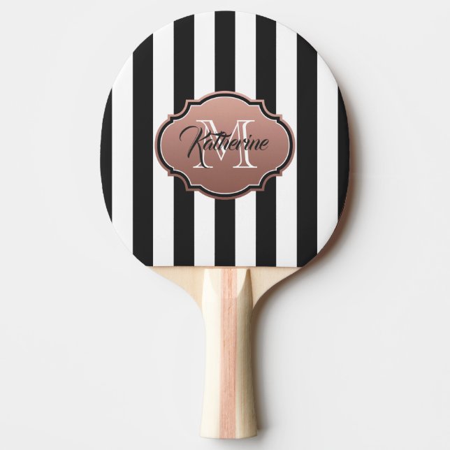Raquette De Ping Pong Monogramme noir et blanc (Devant)