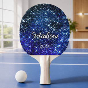 Raquette De Ping Pong Monogramme pailleté bleu iridescent fantaisiste