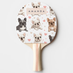 Raquette De Ping Pong Monogramme Personalized Adorable French Bulldog