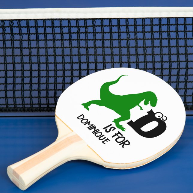 Raquette De Ping Pong Monogramme personnalisé D pour Dinosaur mignon T R (Insitu)