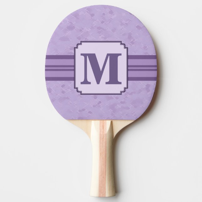 Raquette De Ping Pong Monogramme personnalisé de la Lavande violette (Devant)