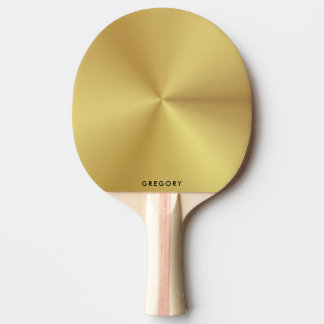 Raquette De Ping Pong monogramme personnalisé de texture d'or métallique