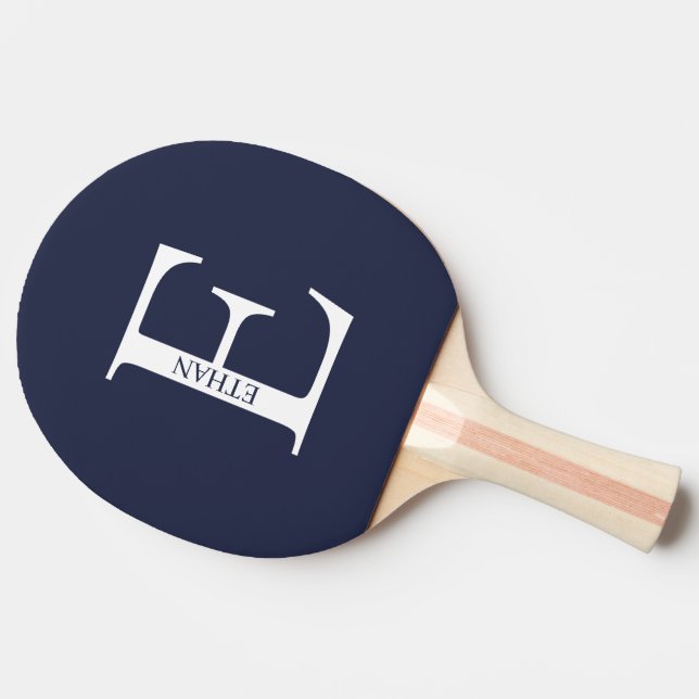 Raquette De Ping Pong Monogramme personnalisé et nom Ping Pong Paddle (Côté)
