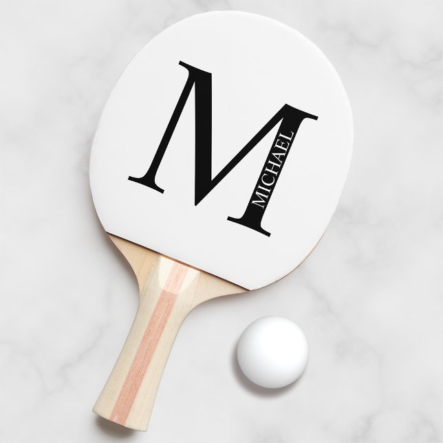 Raquette De Ping Pong Monogramme personnalisé et nom Ping Pong Paddle (Créateur téléchargé)