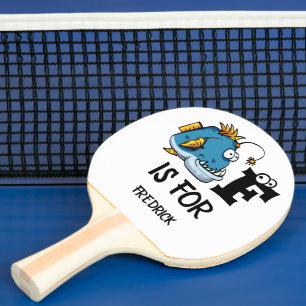 Raquette De Ping Pong monogramme personnalisé F est pour l'illustration 