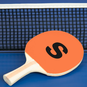 Raquette De Ping Pong Monogramme personnalisé - Orange brûlée initiale