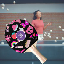 monogramme personnalisé Pinky Girly Colorée