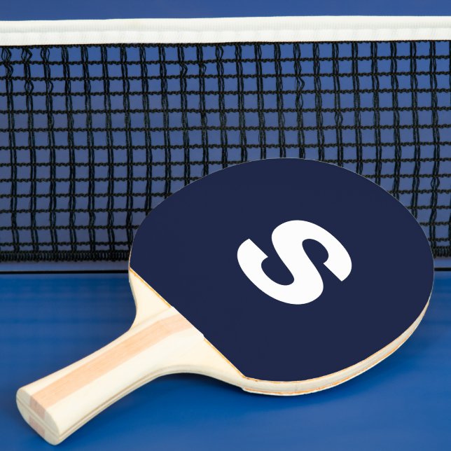Raquette De Ping Pong Monogramme personnalisé Première Militaire Bleu (Insitu)