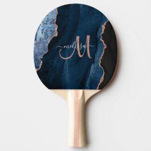 Raquette De Ping Pong Monogramme personnalisé Rose bleu chic Parties sci