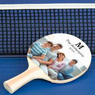 Raquette De Ping Pong Monogramme Photo personnalisée et nom Ping Pong P