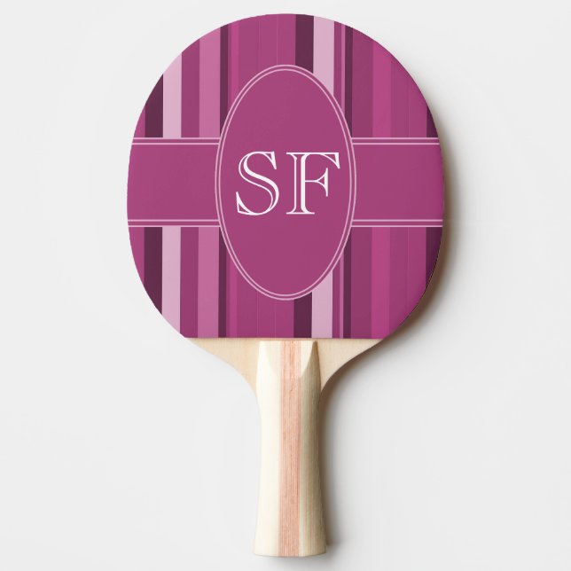 Raquette De Ping Pong Monogramme rose de rayure (Devant)