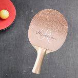 Raquette De Ping Pong Monogramme Rose Gold Ombre Pretty<br><div class="desc">Cette conception a été créée par art numérique. Elle peut être personnalisée en cliquant sur le bouton personnaliser et en modifiant la couleur, en ajoutant un nom, des initiales ou vos mots préférés. Contactez-moi à l'adresse colorflowcreations@gmail.com si vous souhaitez que ce design soit disponible sur un autre produit. Achetez ma...</div>