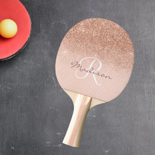 Raquette De Ping Pong Monogramme Rose Gold Ombre Pretty
