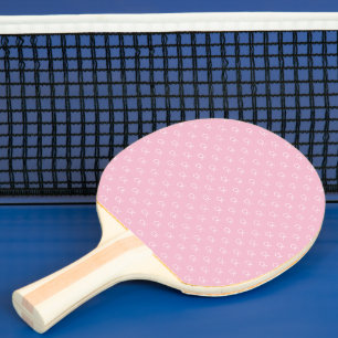 Raquette De Ping Pong Monogramme rose motif blanc girly élégant