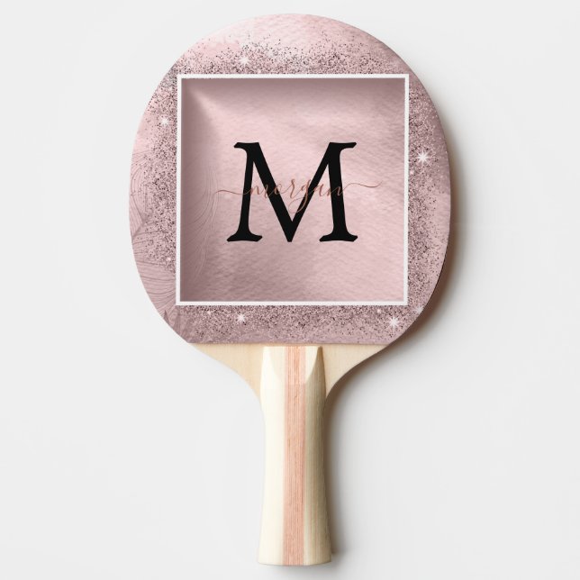 Raquette De Ping Pong Monogramme rose Parties scintillant or (Devant)