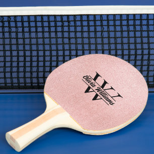 Raquette De Ping Pong Monogramme rose Parties scintillant or   Girly Mod