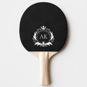 Raquette De Ping Pong Monogramme simple en cuir noir