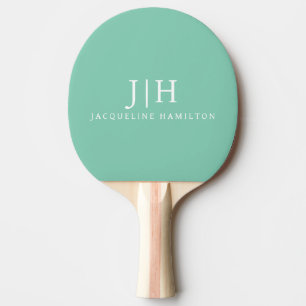 Raquette De Ping Pong Monogramme simple et simple à la menthe classique/