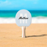 Raquette De Ping Pong Monogramme simple moderne Nom minimaliste<br><div class="desc">Monogramme moderne combiné avec police d'écriture.</div>