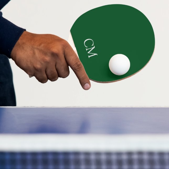Raquette De Ping Pong monogramme simple vert foncé (Insitu)
