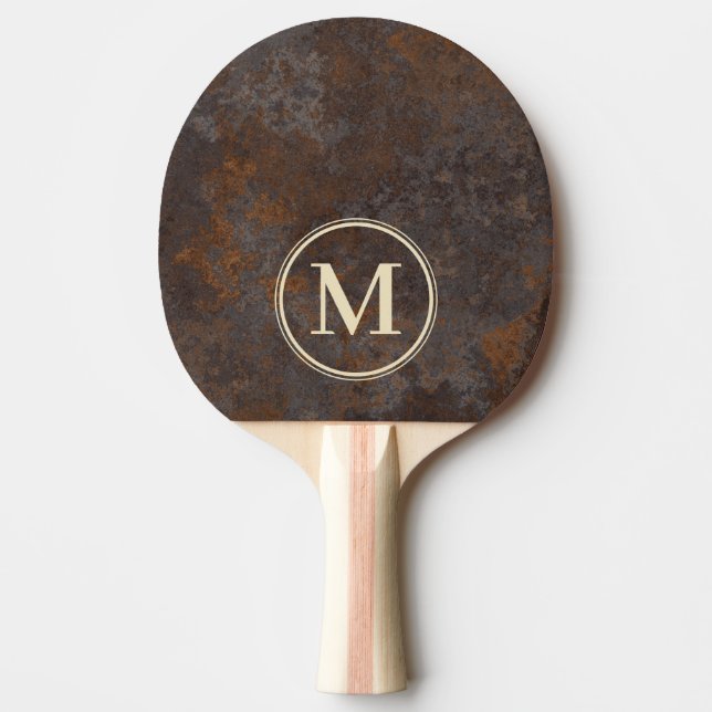 Raquette De Ping Pong Monogramme sur Tôle Rouillée (Devant)