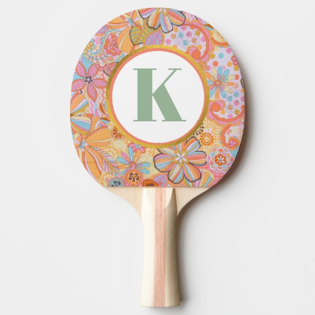 Raquette De Ping Pong Monogramme Trippy Nostalgale Floral Mood (Devant)